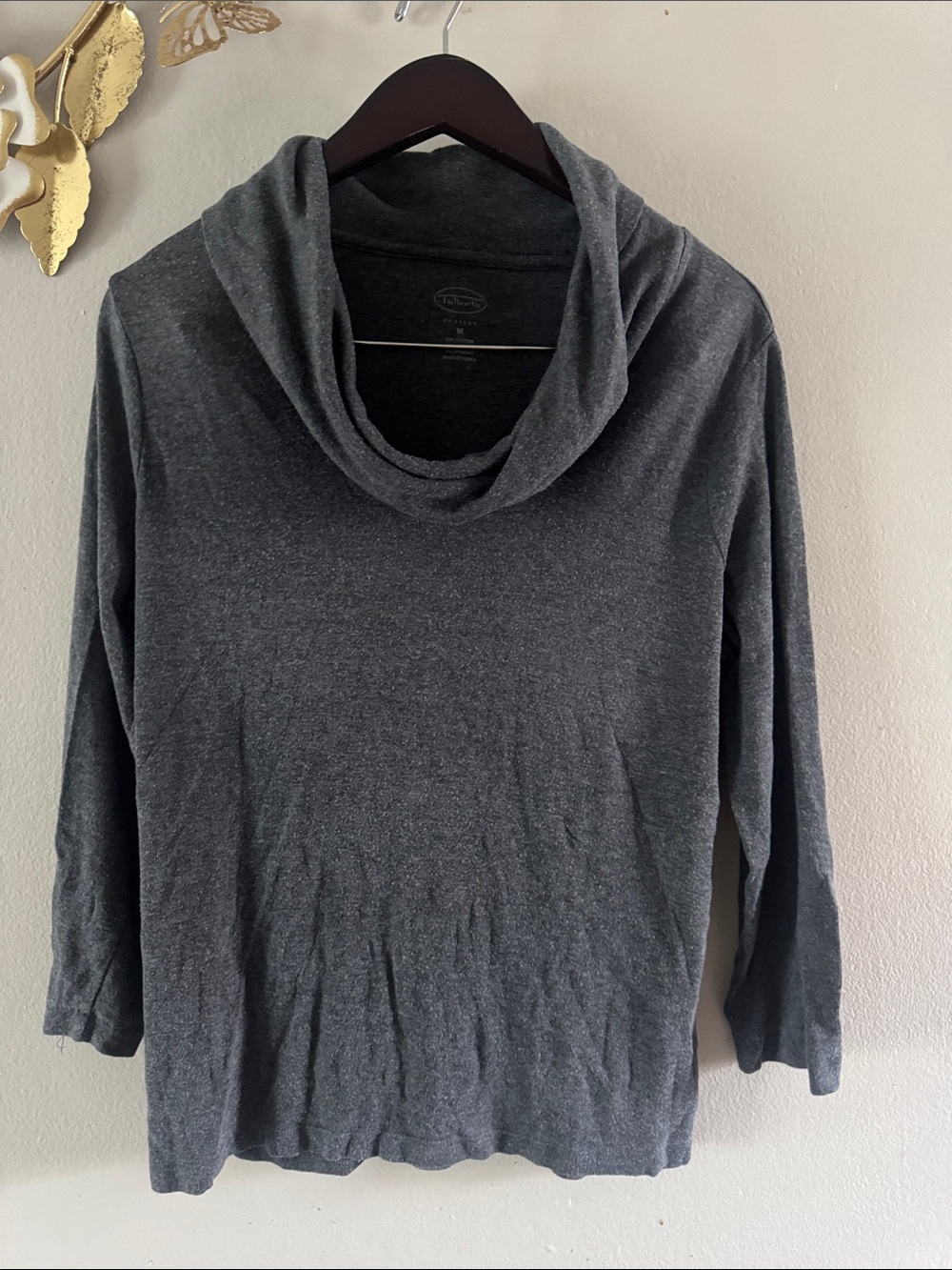 Talbots Charcoal Gray Cowl Neck Sweater